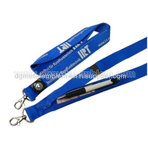 Polyester tube lanyard with pocket and compass function