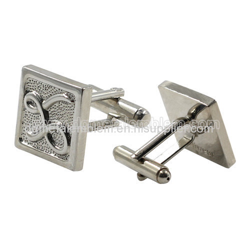 Metal brass without coloring square cufflinks