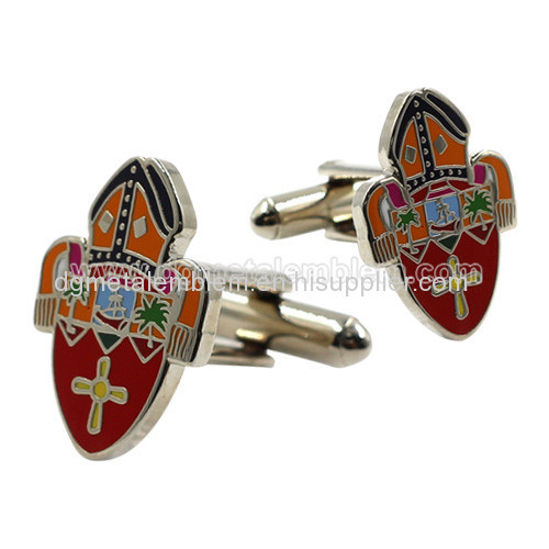 Metal brass soft enamel cufflinks