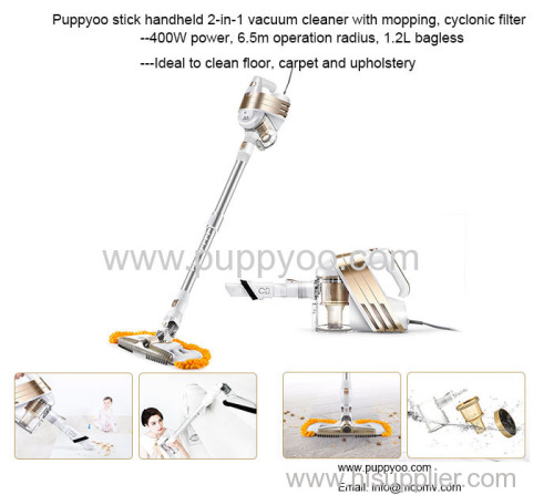 Puppyoo 2 in 1 Corded Handheld Stick Vacuum Cleaner light design 400W
