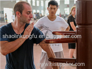 Wing chun training in Qufu Shaolin Kung Fu School