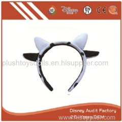 Plush Cow Ears Headband Embroidered