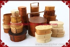 Japanese style wooden lunch box separated lunch box pupil lunch box lunch box fruit box wood portable lunch box