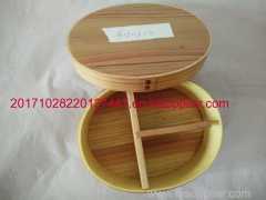 Japanese style wooden lunch box separated lunch box pupil lunch box lunch box fruit box wood portable lunch box