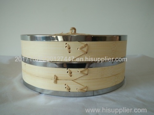 Manufacturers wholesale size steel ring steamer bamboo steamer wood steamer bamboo products tableware steamer