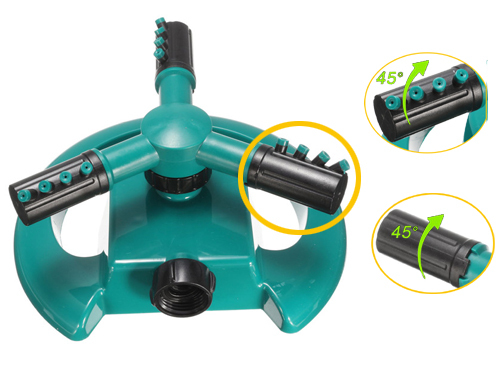 Plastic 3-Arm Rotary Garden Water Sprinkler