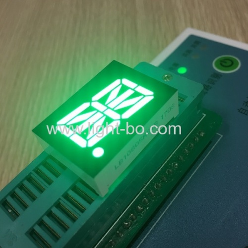 reines grünes 16-Segment-LED-Anzeige Einzelziffer 0,8 "gemeinsame Anode für Temperatur Feuchtigkeitskontrolle
