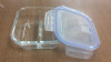 Glass food container with two compartments