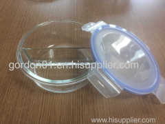 Glass food container with two compartments