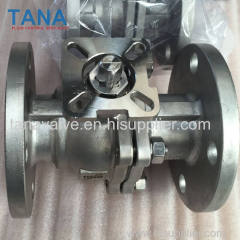 ANSI class150 cast steel WCB stainless steel flanged ends floating ball valve with high mounted pad