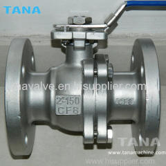 ANSI class150 cast steel WCB stainless steel flanged ends floating ball valve with high mounted pad