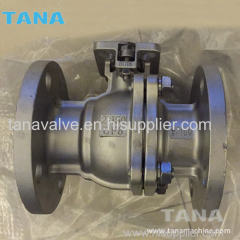ANSI class150 cast steel WCB stainless steel flanged ends floating ball valve with high mounted pad