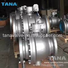 High quality carbon steel A216 WCB flanged ends trunnion mounted ball valve with pneumatic actuator