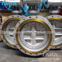 ANSI ASTM A216 WCB flanged ends Metal Seat Triple Offset Butterfly Valve with Gear operated