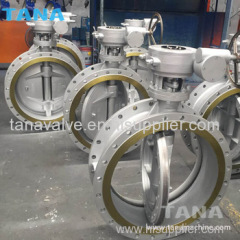 ANSI ASTM A216 WCB flanged ends Metal Seat Triple Offset Butterfly Valve with Gear operated