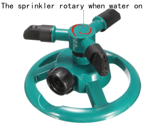 Plastic 3-arm garden water rotary sprinkler