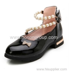 Round toe peals chain velcro girls dress sandals