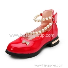 Round toe peals chain velcro girls dress sandals