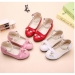 Girls round toe velcro dress sandals with bowtie