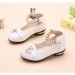 Girls round toe velcro dress sandals with bowtie