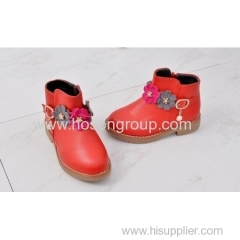 Children round toe zipper ankle boots