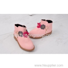 Children round toe zipper ankle boots