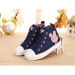 Girls cloth ankle casual zipper shoes