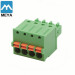 4 Pin 5mm Pitch 300V 10A PCB Mount Type Terminal Block Green