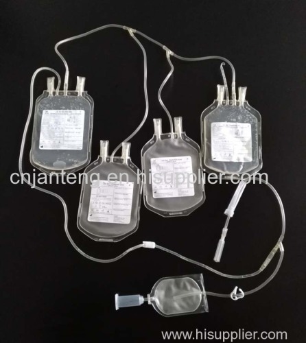 Blood transfusion quadruple bag