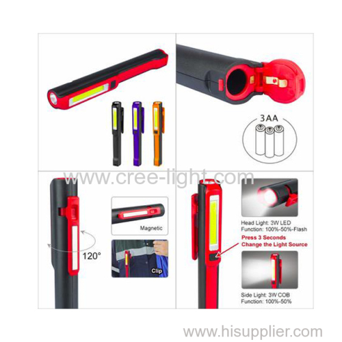 multifunctional COB portable work light with Magnetic Rotate Clip