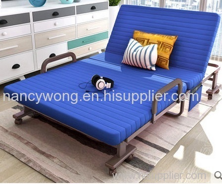 Adjustable Hotel Metal Foam Folding Bed with wheels