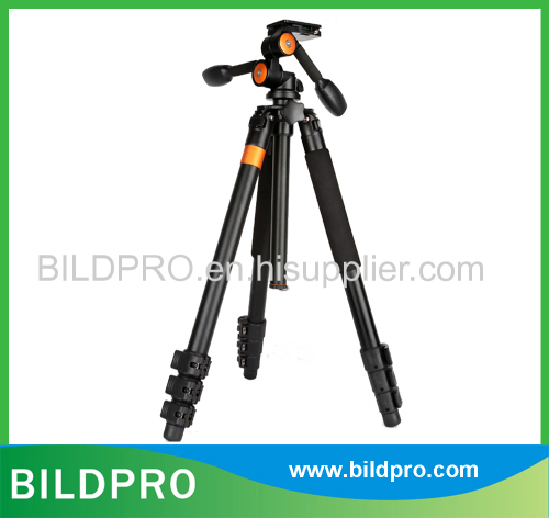 BILDPRO Telescopic Camcorder Tripod Stand 32mm Aluminum Heavy Load Camera Tripod with Fluid Head