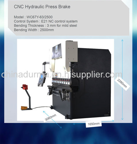 Yangli Electro-Hydraulic synchronous CNC Press Brake WE67K 63t/2500 YSD bending machine