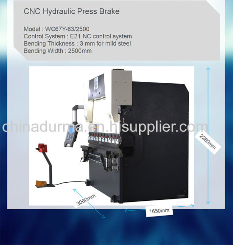 63T2500 cnc hydraulic press brake with DA52 controller 