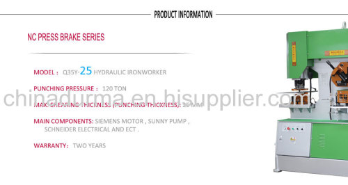 hydraulic ironworker combined plate punch and shear machine