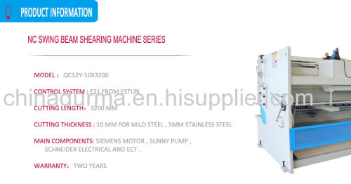 qc12y 10mm 3200mm iron metal cnc hydraulic guillotine shearing machine to Iran