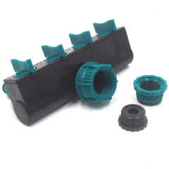 Plastic 4-way garden hose tap connector