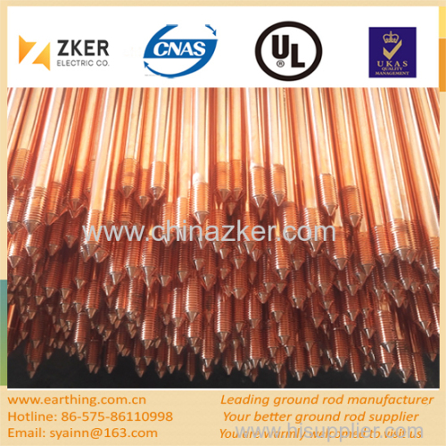 copper coated pointed-threaded ground rod