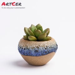 ODM & OEM Handicraft Custom Ceramic Round Bowl Pattern Flower Pot