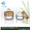 eco bamboo jar container round 30g/50g plastic acrylic cream jar and wooden jar lids