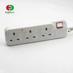 UK 3 outlet surge protection overload protection extension power strip