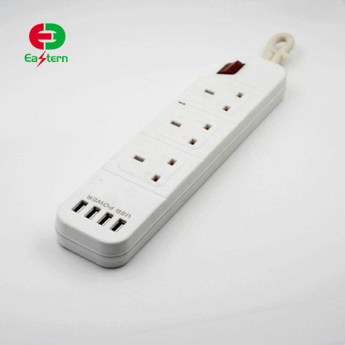 4 USB Charging ports power strip 1.5M length portable surge protector outlet