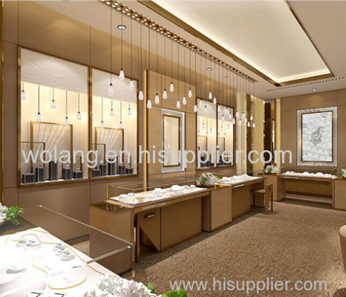 WOODEN AND GLASS MATERIAL JEWELRY STORE DISPLAY FURNITURE