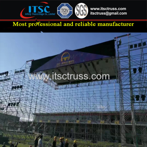 Truss Rigging with Scaffolding Structure Building Gable Truss Roof