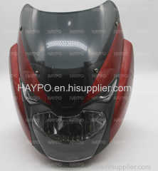 Motorcycle payts for head cover with glass
