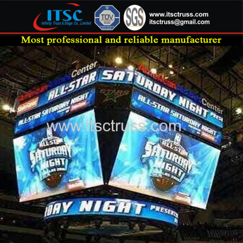 LED Screen Polygon Multipurpose and Advertising Aluminum Truss Rigging System in Gymnasium Concert