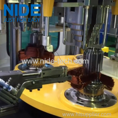 Four working station automatic stator winding and coil inserting machine