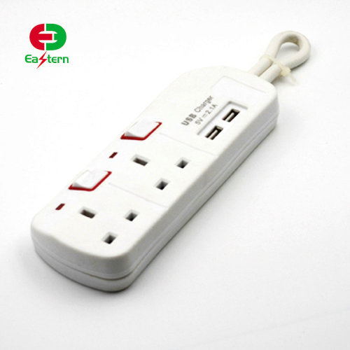 UK type 2 way socket outlet USB power strip