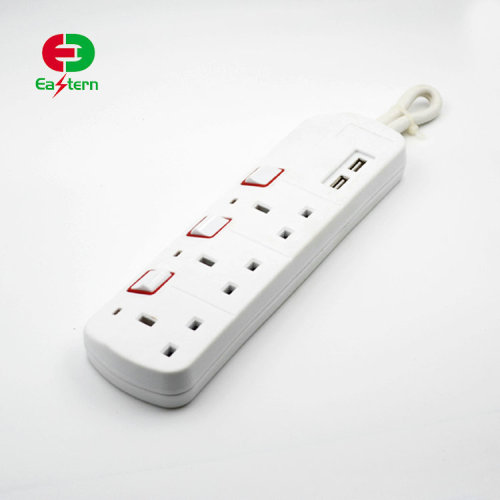 3 Gang Surge Protection Overload Protection Power Extension UK Socket