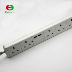 6 way 13A British UK extension power socket with switch